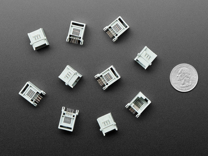 RJ12 Jack Connectors - EV3/NXT Building Brick Compatible - Pack of 10 by The Pi Hut - The Pi Hut