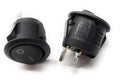 Rocker Round Switch SPST Black 2-Pack .187 QC Terminals
