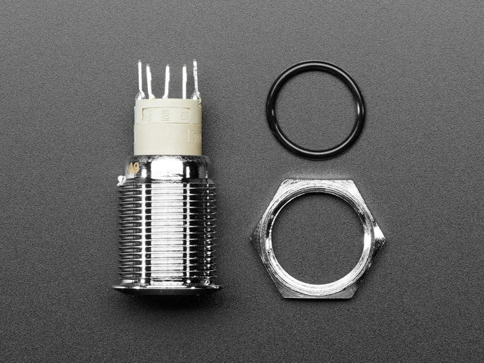 Rugged Metal On/Off Switch with Blue LED Ring (16mm Blue On/Off) by The Pi Hut - The Pi Hut