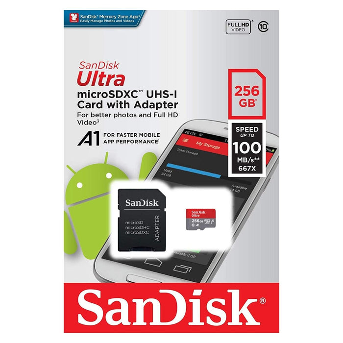 SanDisk Ultra 256GB MicroSD Card (Class 10 A1) [discontinued] by SanDisk - The Pi Hut