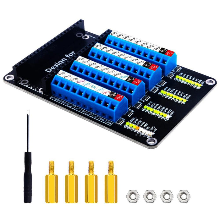 Screw Terminal Expansion Board for Raspberry Pi Pico by 52Pi - The Pi Hut
