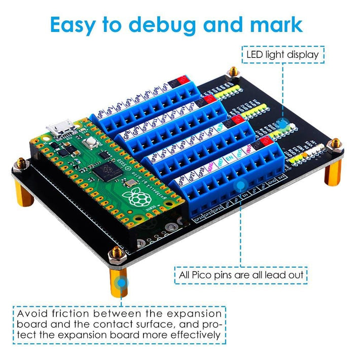 Screw Terminal Expansion Board for Raspberry Pi Pico by 52Pi - The Pi Hut