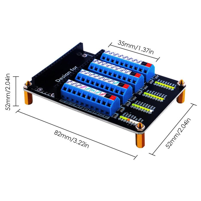 Screw Terminal Expansion Board for Raspberry Pi Pico by 52Pi - The Pi Hut