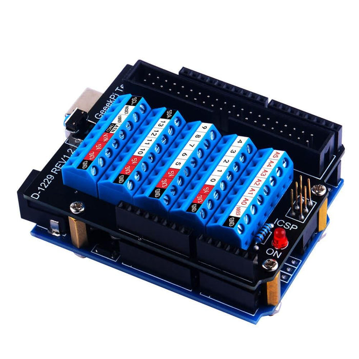 Screw Terminal Shield for Arduino UNO by 52Pi - The Pi Hut