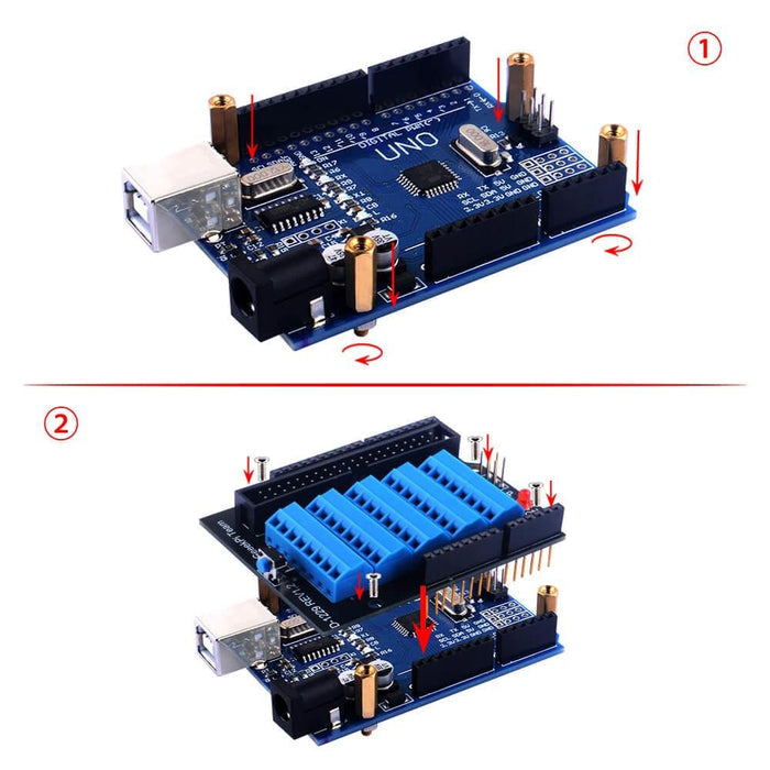 Screw Terminal Shield for Arduino UNO by 52Pi - The Pi Hut