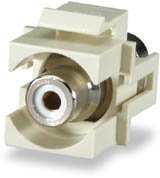 SIGNAMAX CMK-RCARW-WH RCA white Feed-Thru Keystone Connector Module, White