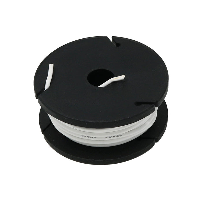 Silicone Cover Stranded-Core Wire - 25ft 26AWG - White by The Pi Hut - The Pi Hut