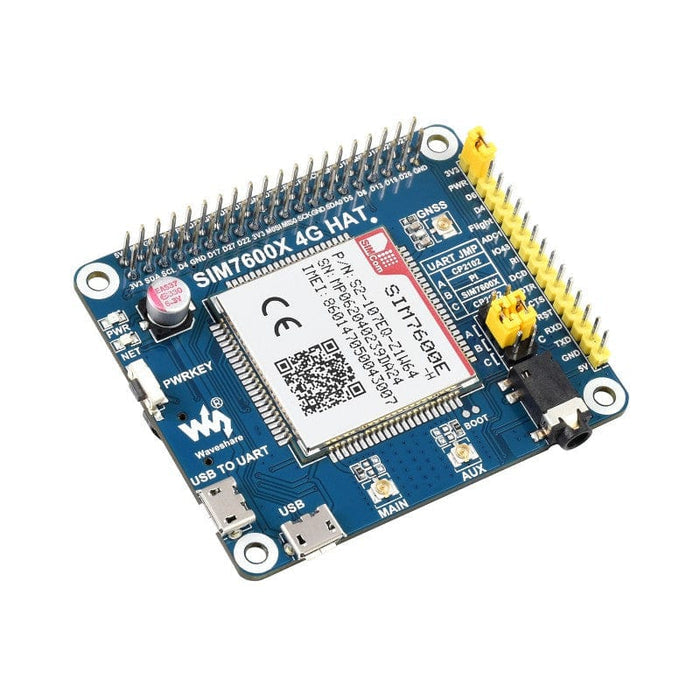 SIM7600E-H 4G HAT for Raspberry Pi (LTE Cat-4) by Waveshare - The Pi Hut