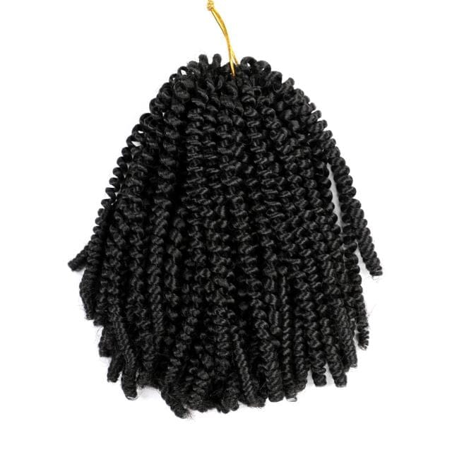 Black synthetic braiding hair #1B on a white background