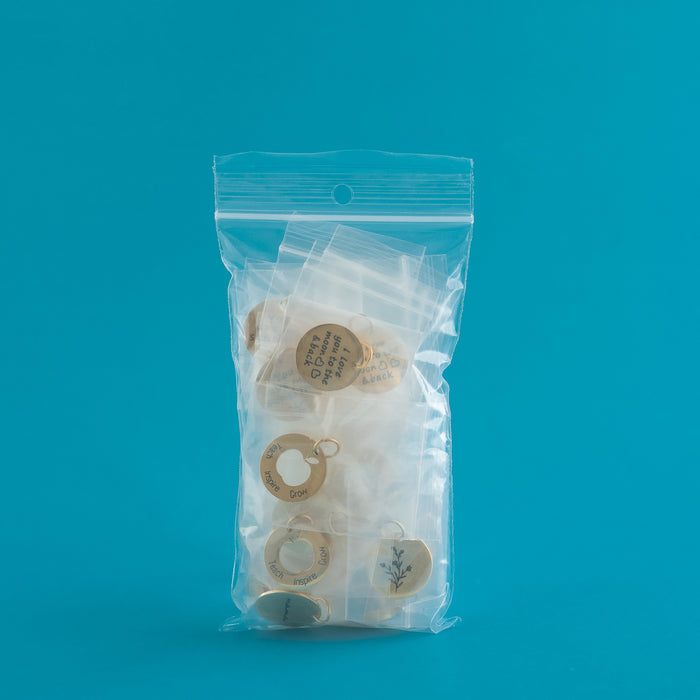 Stainless Steel Charm Grab Bags Gold from Cara & Co Crafting Supply