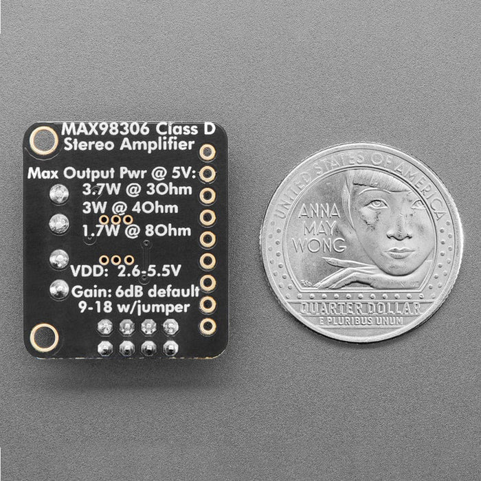 Stereo 3.7W Class D Audio Amplifier - MAX98306 by Adafruit - The Pi Hut