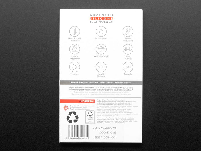 Sugru - Black and White Pack [Discontinued] by The Pi Hut - The Pi Hut