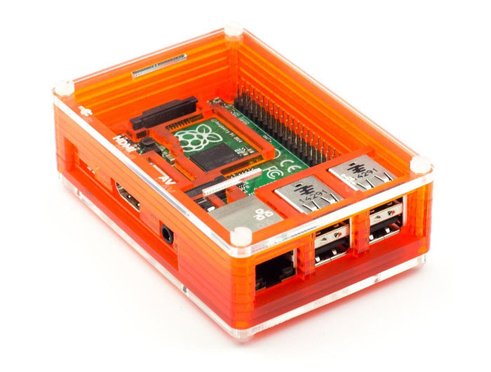Tangerine PiBow Raspberry Pi 3 Case [Discontinued] by Pimoroni - The Pi Hut