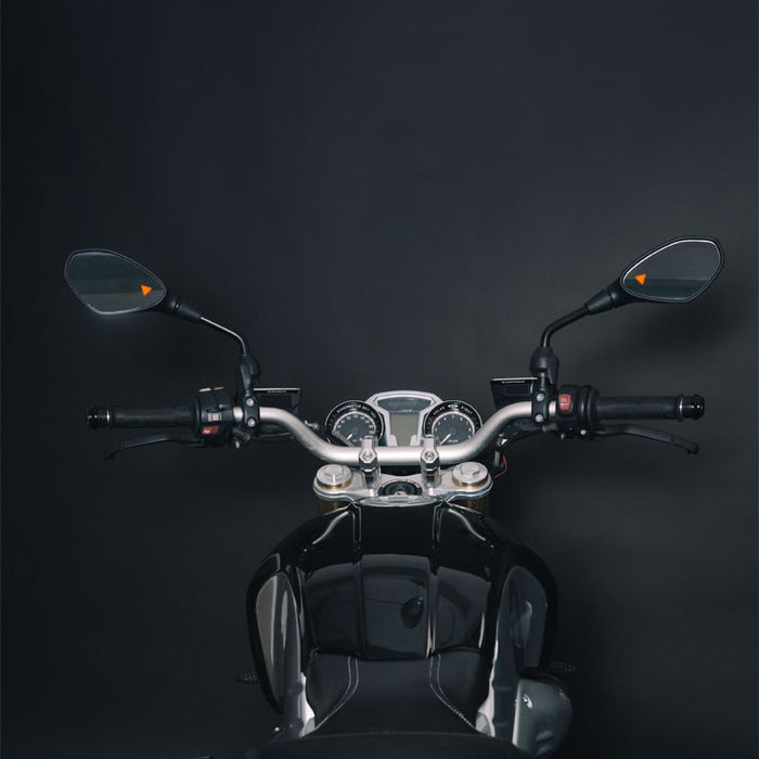 INNOVV ThirdEYE motorcycle BSD Mirror Version warning mirror installed on BMW motorcycle handlebar