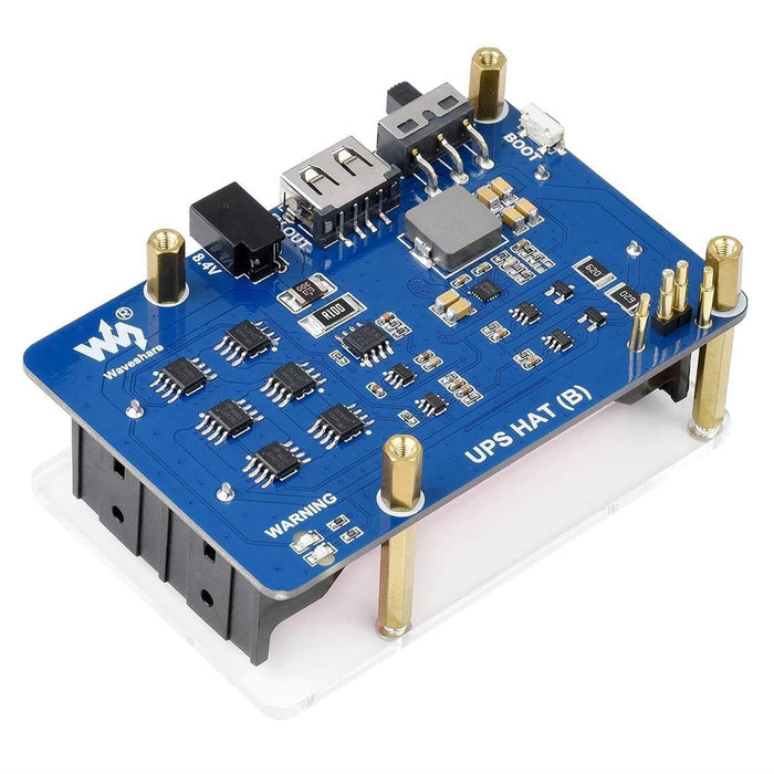 Uninterruptible Power Supply UPS HAT (B) for Raspberry Pi by Waveshare - The Pi Hut