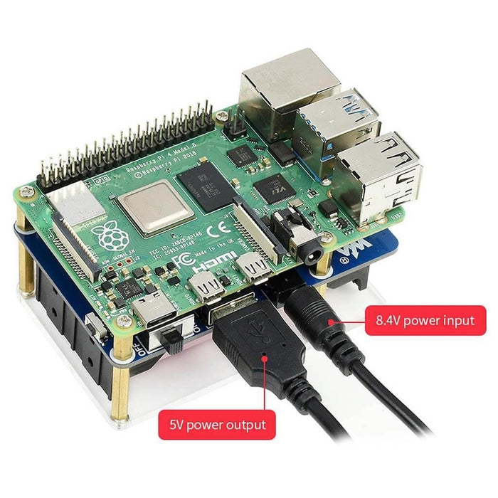 Uninterruptible Power Supply UPS HAT (B) for Raspberry Pi by Waveshare - The Pi Hut
