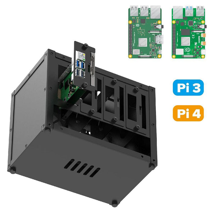 Upgraded Complete Enclosure for Raspberry Pi Clusters [Discontinued] by Uctronics - The Pi Hut