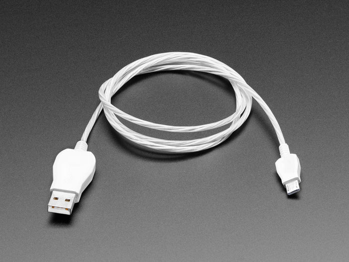 USB micro B Cable with LEDs - Blue and Red (1 meter) [Discontinued] by The Pi Hut - The Pi Hut