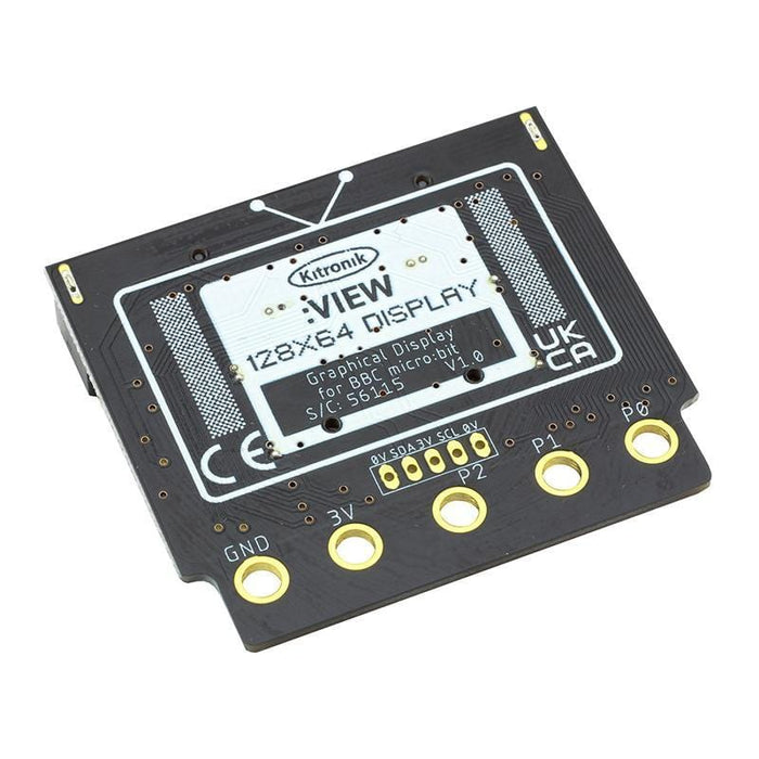 :VIEW Graphics128 OLED Display 128x64 for BBC micro:bit by Kitronik - The Pi Hut