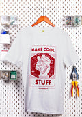 White Raspberry Pi "Make Cool Stuff" T-shirt (Adult Size) [Discontinued] by Raspberry Pi - The Pi Hut