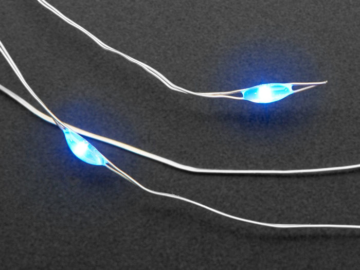 Wire Light LED Strand - 10 Blue LEDs + Coin Cell Holder [Discontinued] by The Pi Hut - The Pi Hut