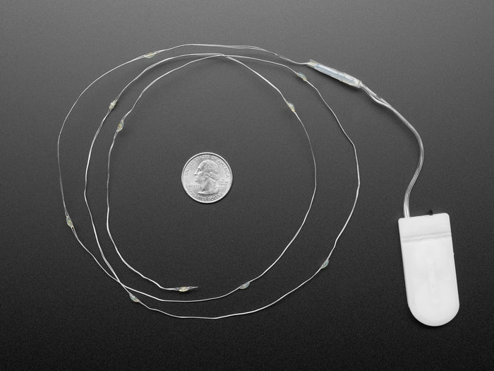 Wire Light LED Strand - 10 Blue LEDs + Coin Cell Holder [Discontinued] by The Pi Hut - The Pi Hut