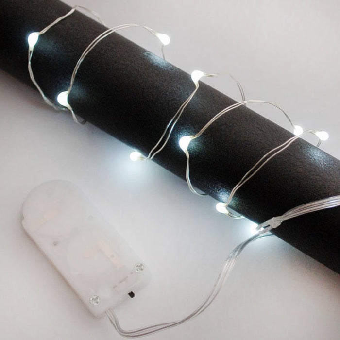 Wire Light LED Strand - 12 Cool White LEDs + Coin Cell Holder [discontinued] by The Pi Hut - The Pi Hut