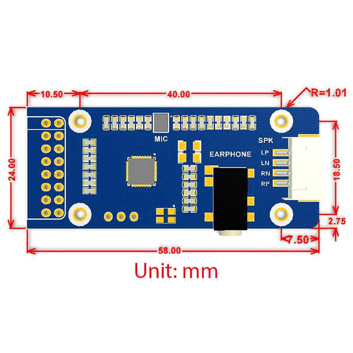 WM8960 Stereo CODEC Audio Module (Play/Record) by Waveshare - The Pi Hut
