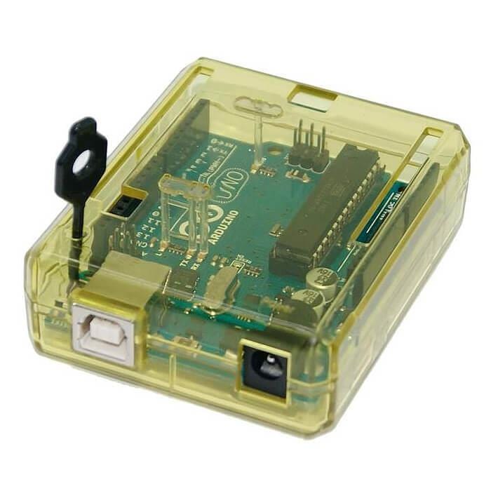 Yellow Protective case for Arduino Uno [discontinued] by The Pi Hut - The Pi Hut