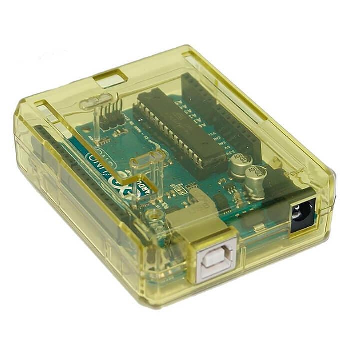 Yellow Protective case for Arduino Uno [discontinued] by The Pi Hut - The Pi Hut