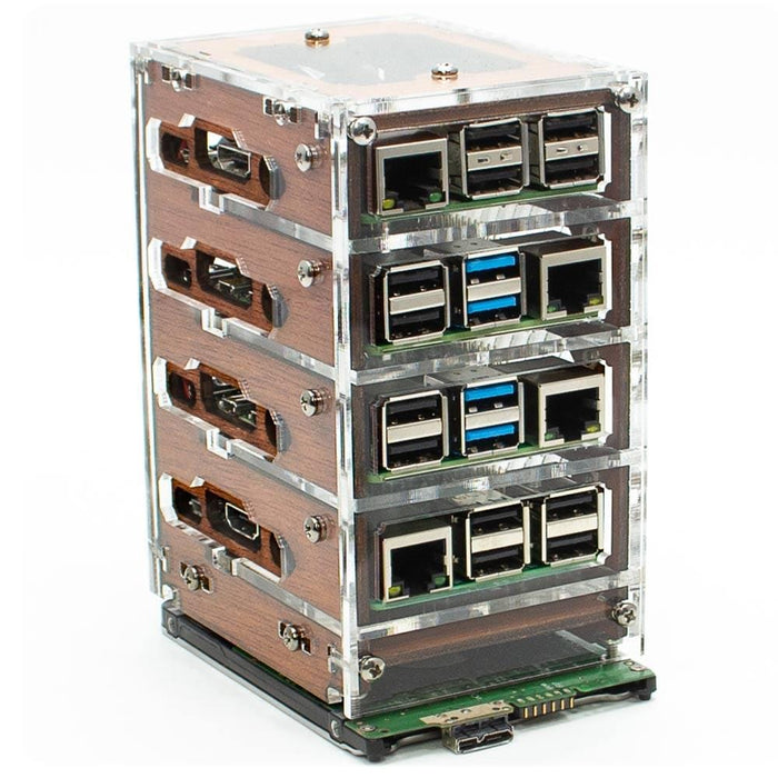 Zebra Bramble Cluster Case (4-stack) by C4 Labs - The Pi Hut